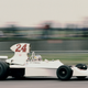 Guy Edwards practicing for the Graham Hill International Trophy at Silverstone Circuit in 1976.